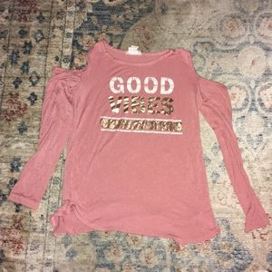 Pink off the shoulder top